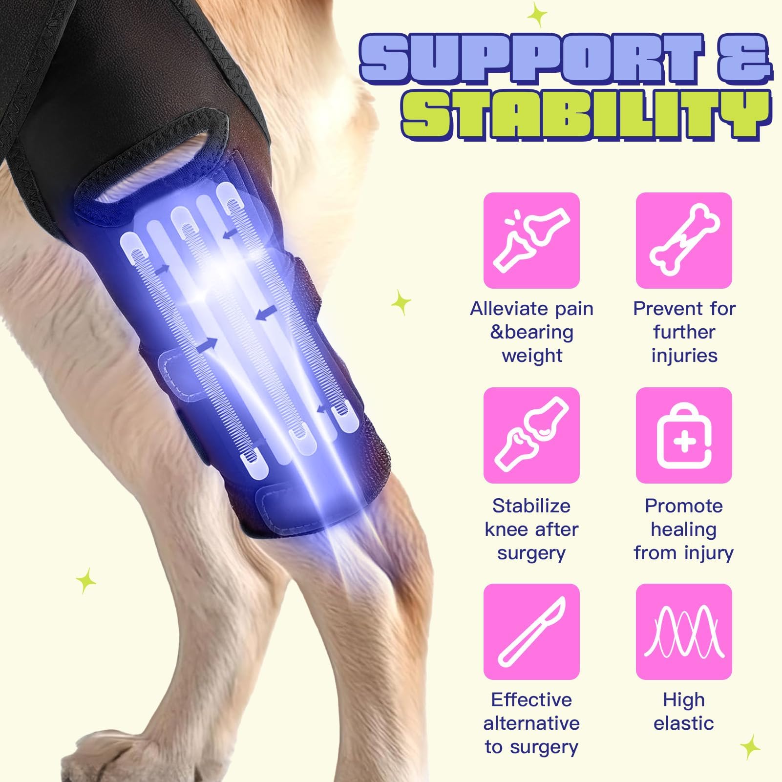 SHIUMORE rodillera para perro neopreno transpirable y cómodo