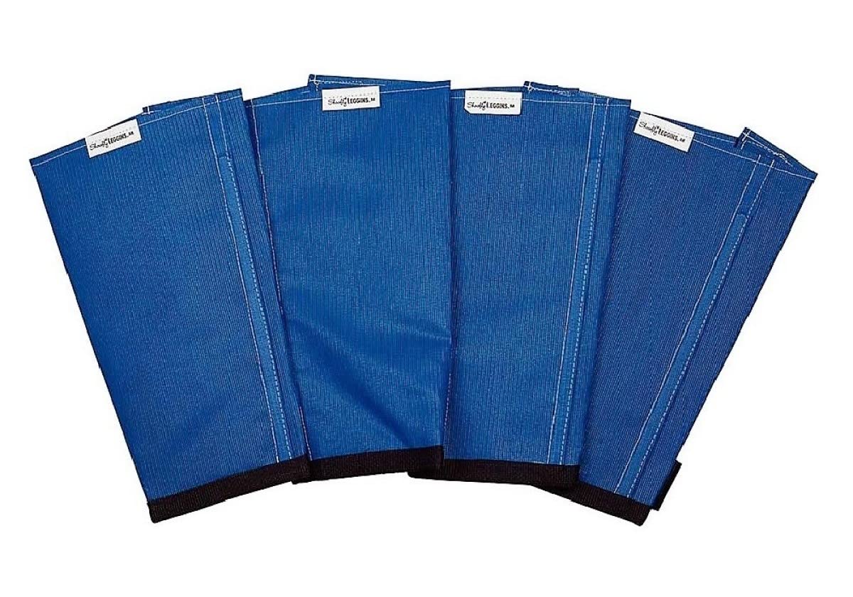 SHOOFLY Leggins azul con malla plástica para ventilación y protección de las piernas