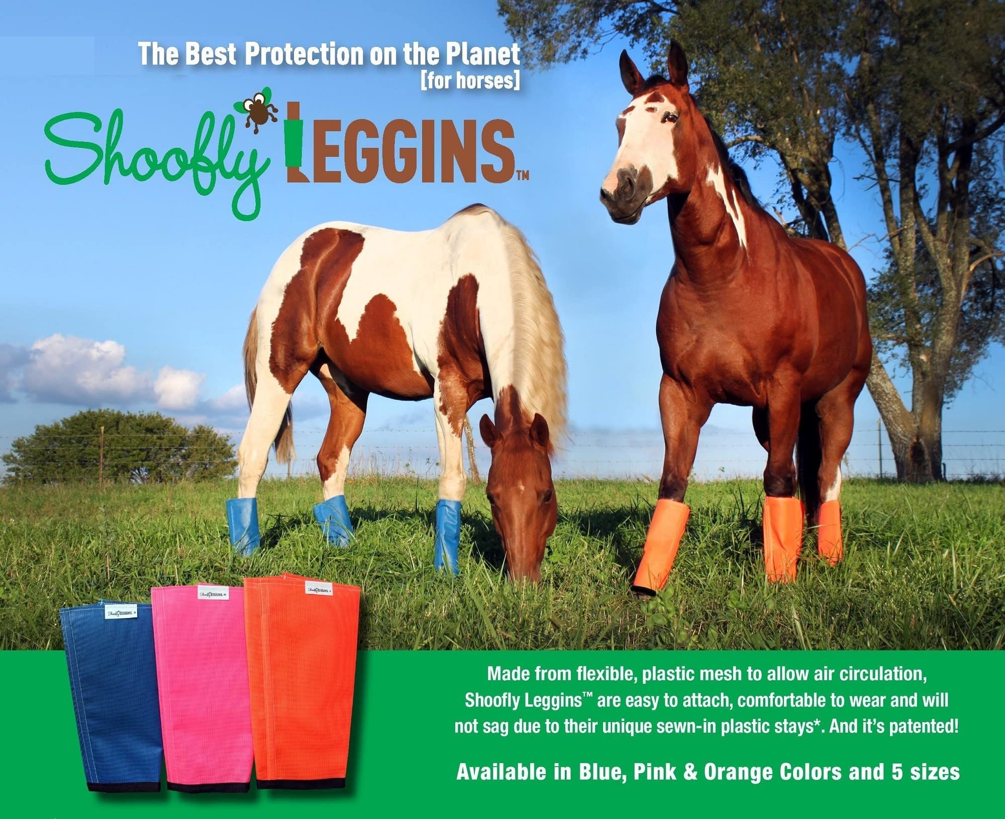 SHOOFLY Leggins para Caballo con velcro resistente facilitan colocación y ajuste seguro