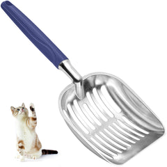 Showvigor colador de arena para gato con malla profunda de metal, facilita recoger residuos.