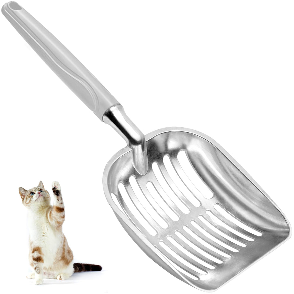 Cucharón Showvigor para arena de gato con malla profunda para separar residuos.