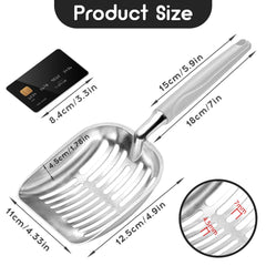 Cucharón de metal Showvigor, aluminio resistente, ideal para levantar grumos sin romper.