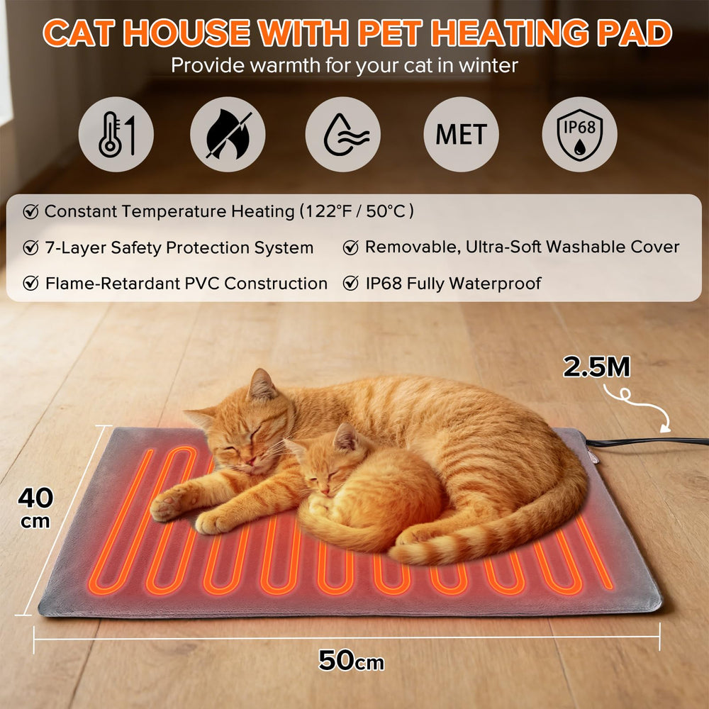 SHU UFANRO cama-calefactora-alfombra-lavable mantiene al gato cómodo