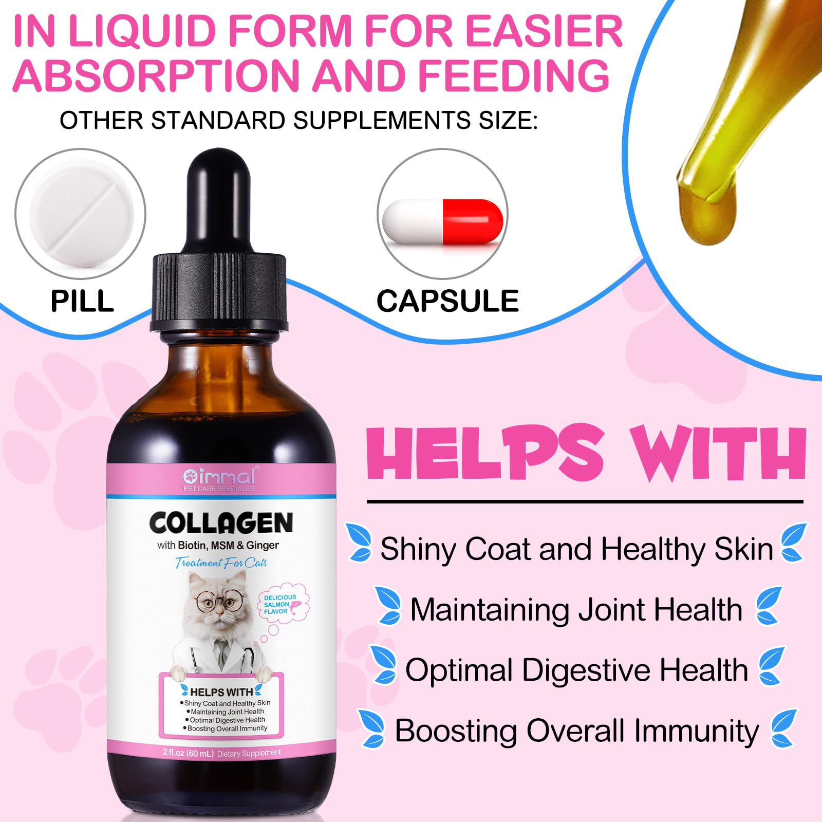 Shuangjia Colágeno para Gatos, origen de pastura para un suplemento premium