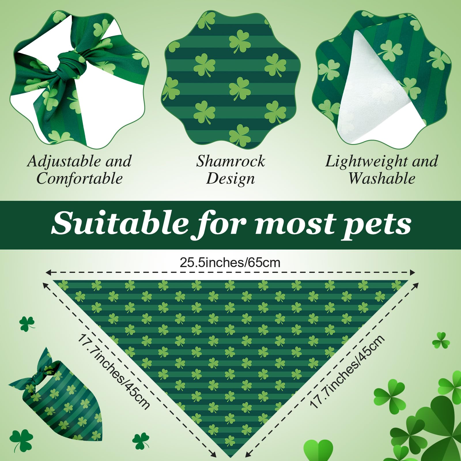 Shyyween bandanas ajustables 65x45 cm para perros, ajuste cómodo
