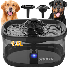 SIBAYS fuente perros 9.5l-capacidad: adecuada para mascotas grandes y múltiples