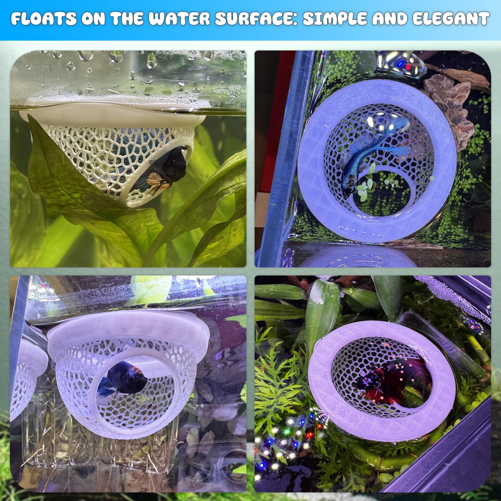 Sicutoz refugio seguro acuario: escondite discreto para peces pequeños.