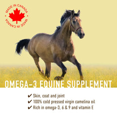 Signé Caméline Aceite de camelina para caballos: frasco natural para uso diario