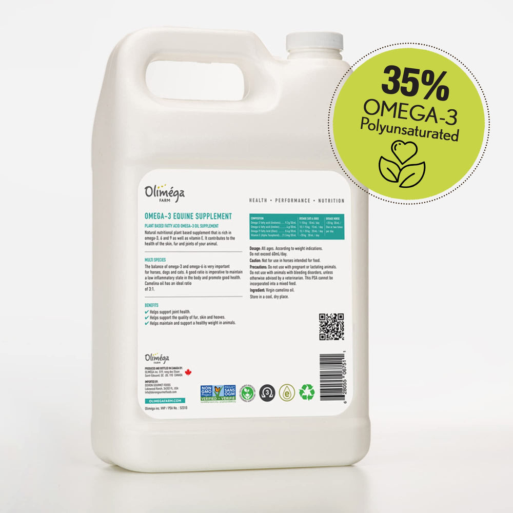 Signé Caméline Aceite de camelina para caballos: pelaje más brillante y saludable