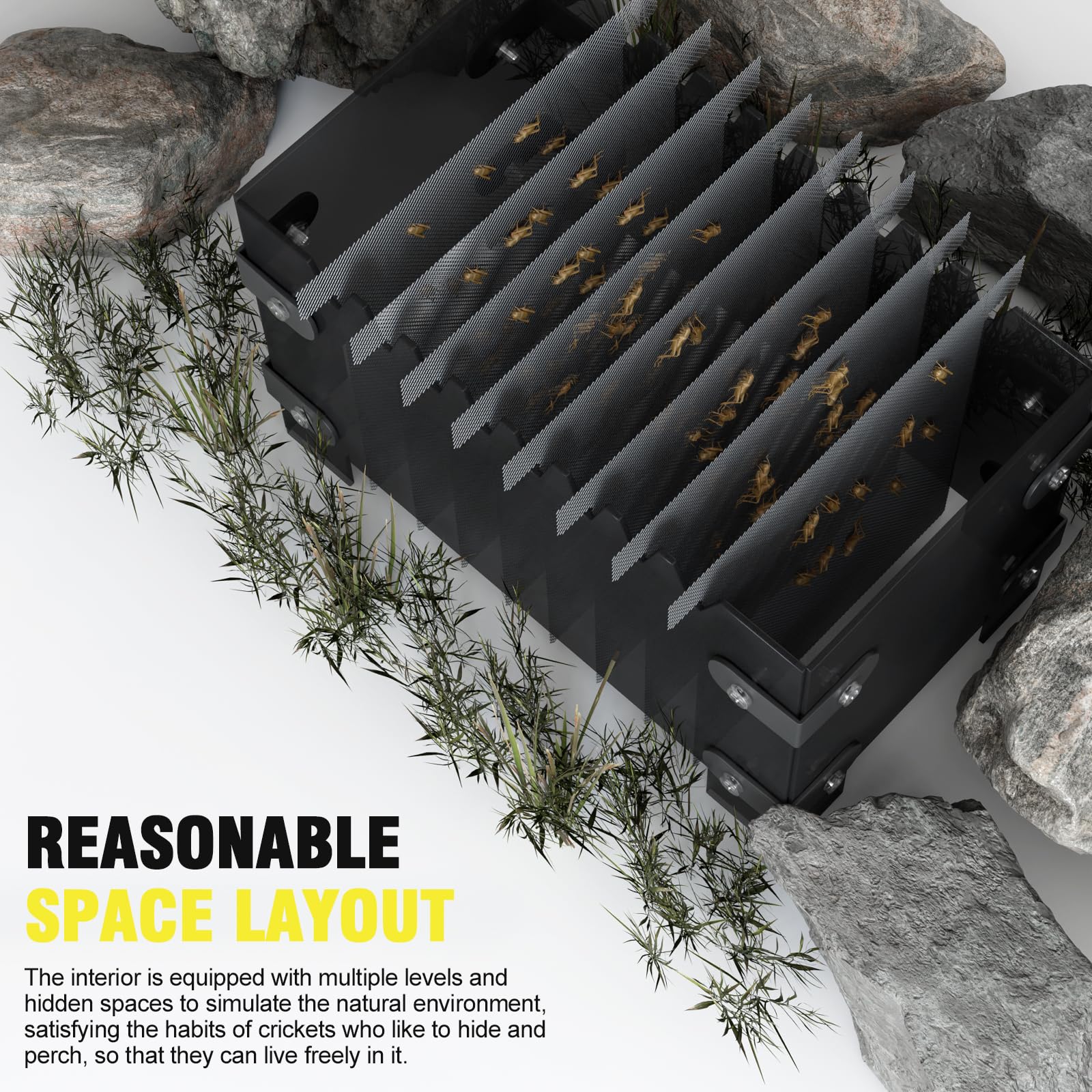 SIKGFPN contenedor de grillos con acrílico duradero para uso prolongado.