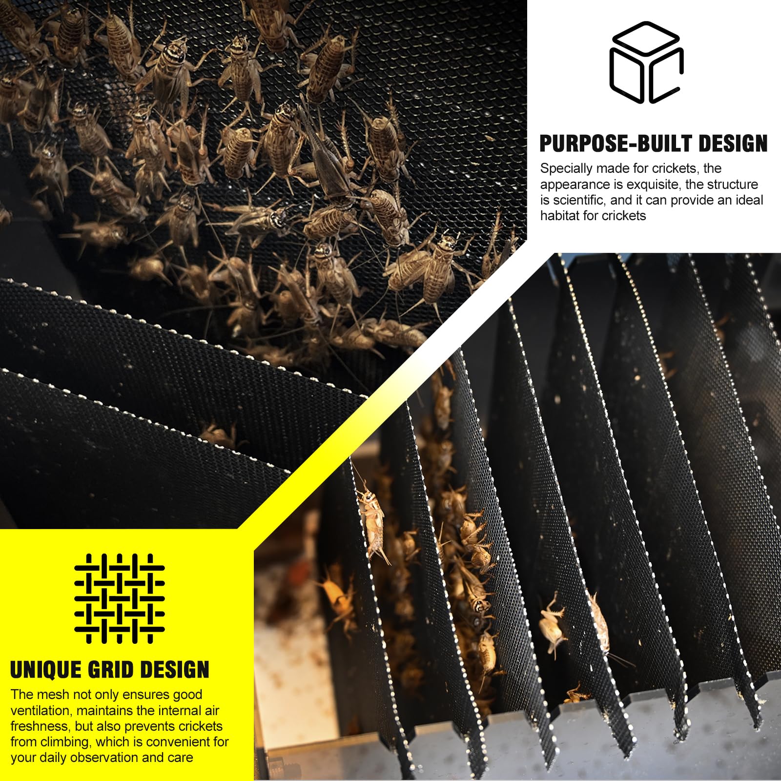 SIKGFPN contenedor de grillos con interior oscuro para refugio cómodo.