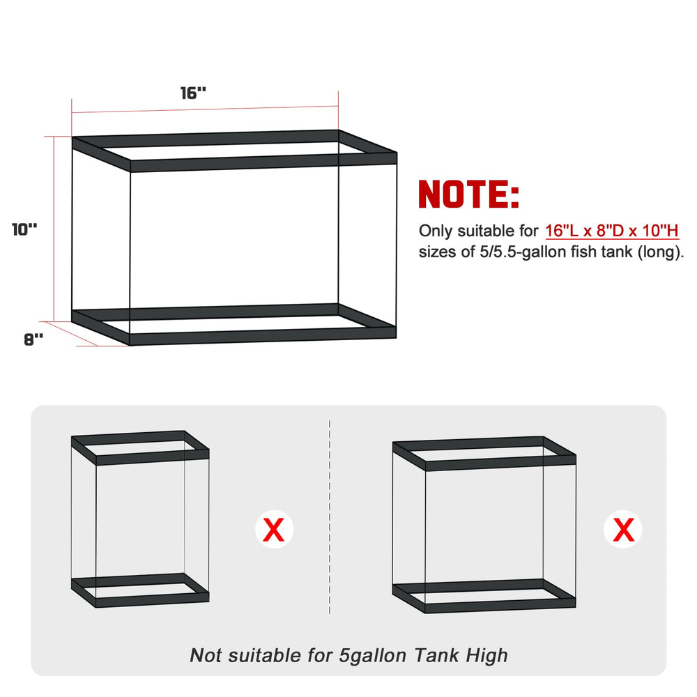 Divisor ajustable para acuario de 5 galones entre 7,3 y 8,3 pulgadas.