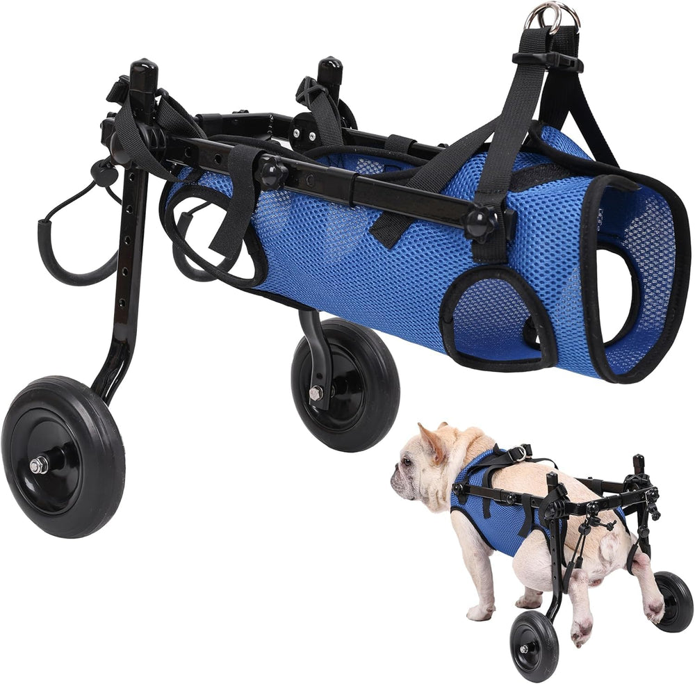 Silla de ruedas para perro pequeño, enfoque en traseras para movilidad mejorada