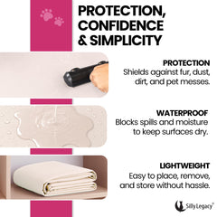 Protector para coche, cama y sillón SILLY LEGACY, uso práctico diario.