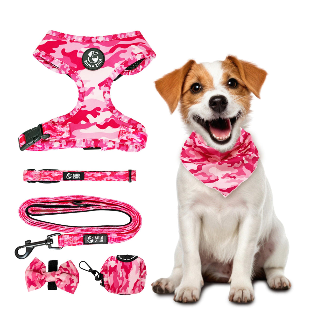 Silly Zilly arnés seis-en-uno con ajuste seguro para perros de todas las tallas.