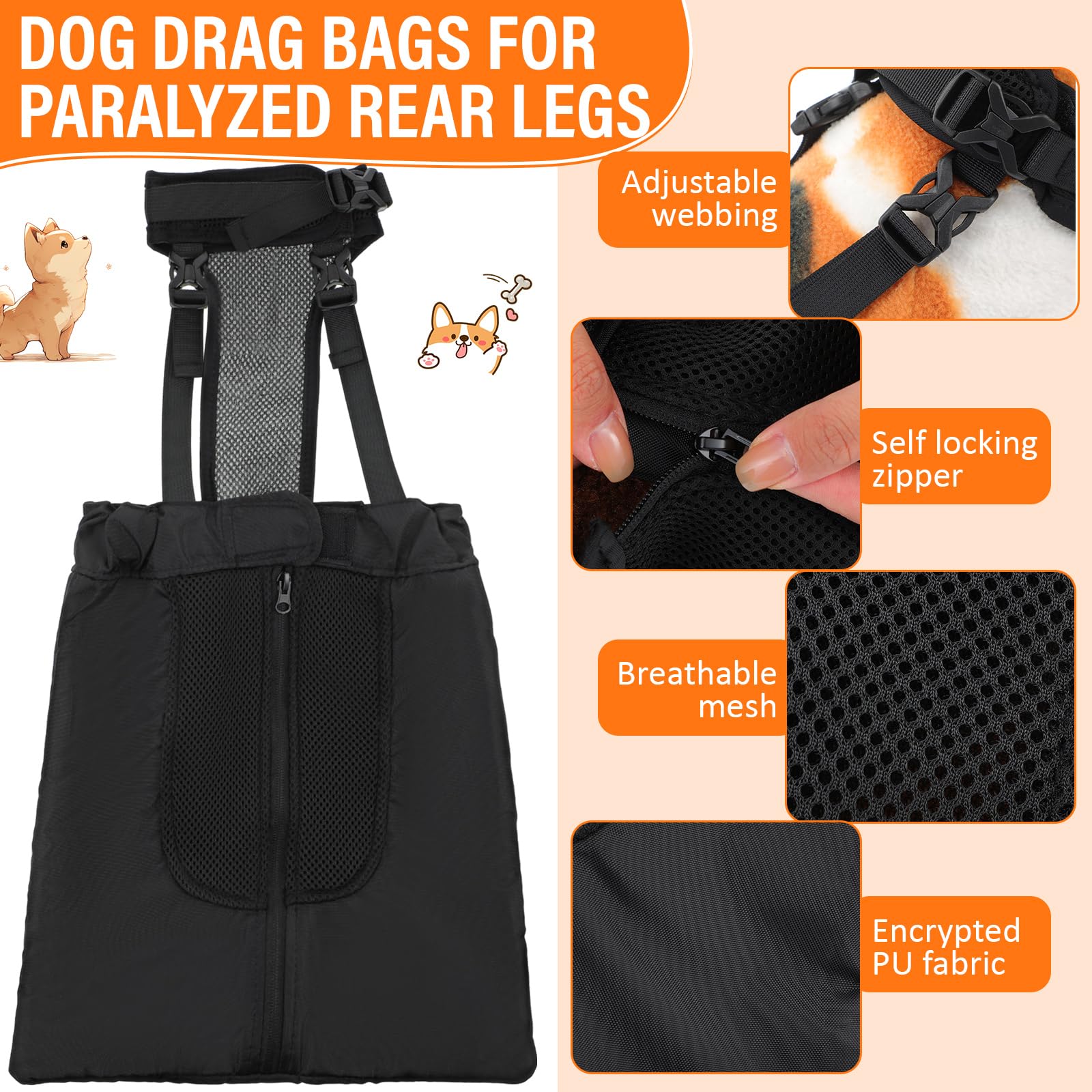 SilTriangle uso interior y exterior para perros con movilidad reducida