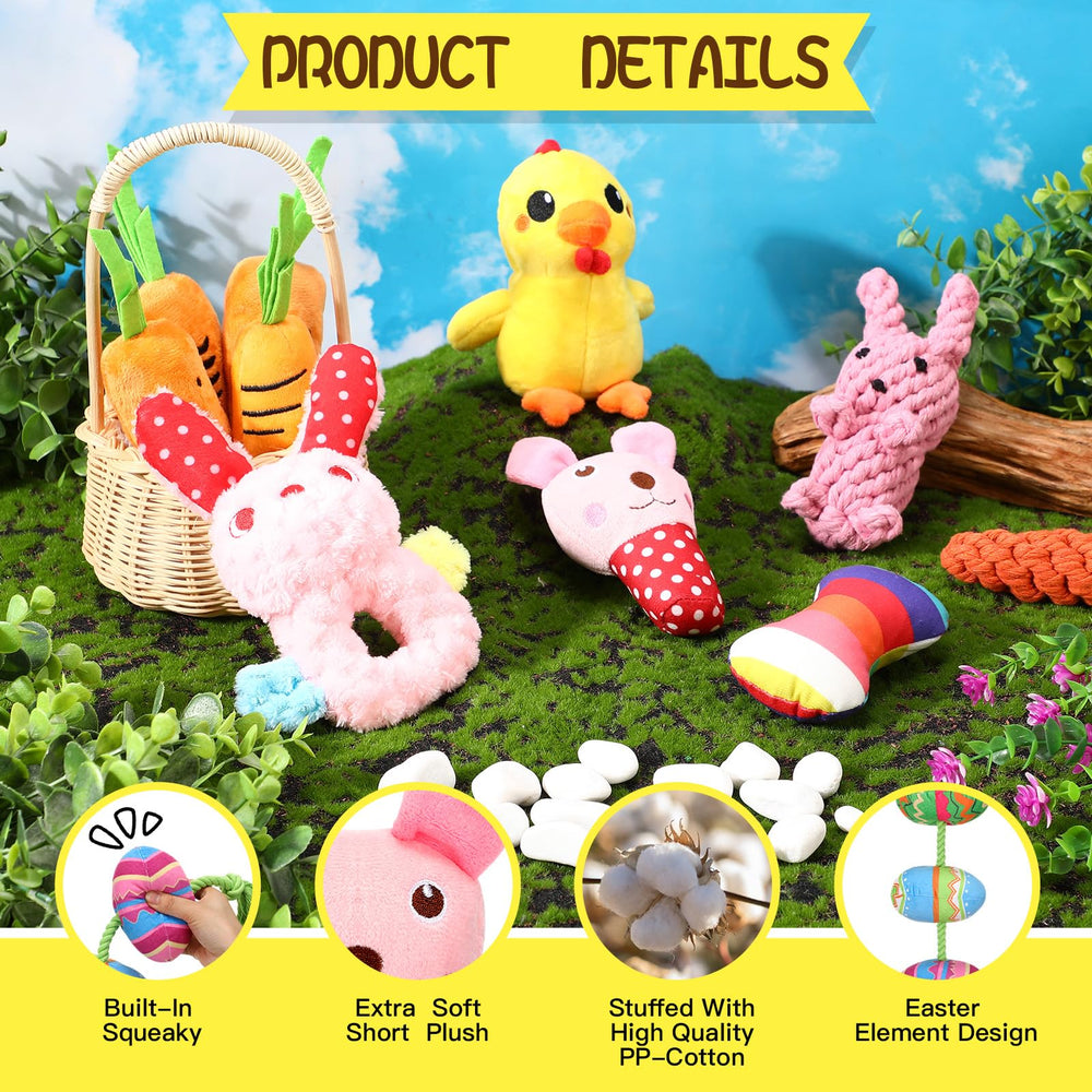 SilTriangle zanahoria-pascua peluche chirriante, divertido para juegos interactivos.