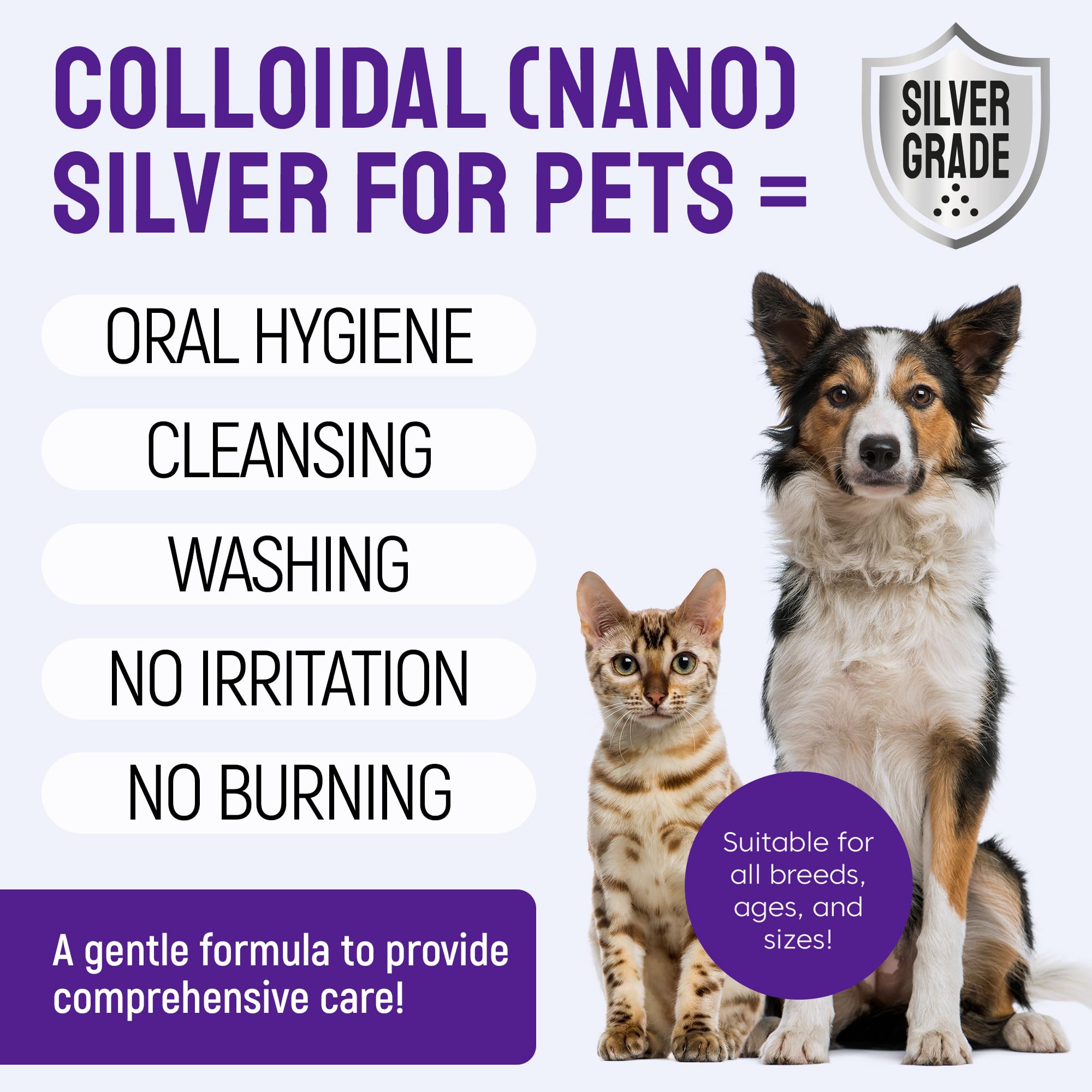 SILVER GRADE Aplicación diaria para limpieza de dientes y encías de tu mascota.
