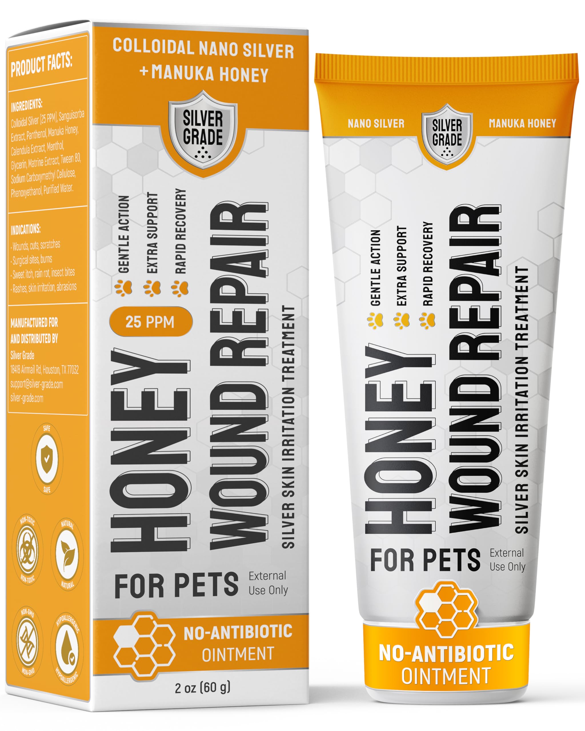 Gel SILVER GRADE para heridas de perros, cuidado suave.