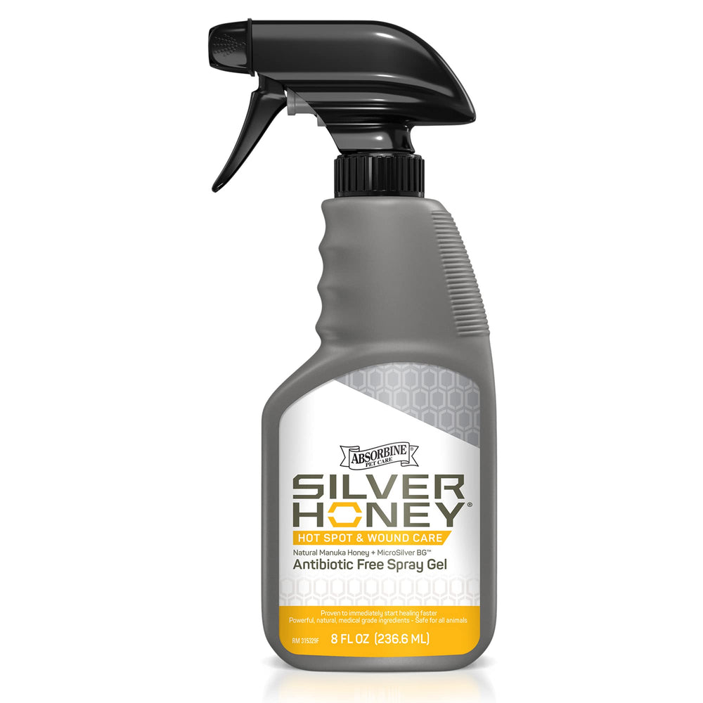  Silver Honey Absorbine gel-spray en botella 8 oz para heridas en mascotas.