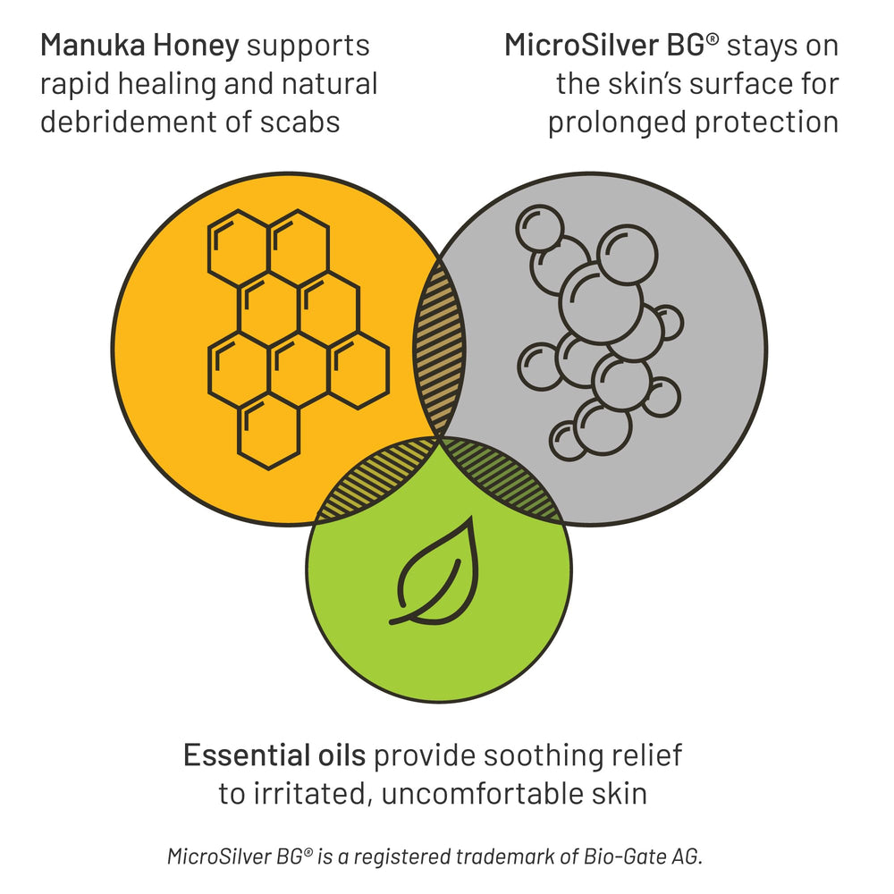 Silver Honey Rapid Relief en zona afectada de caballos, facilita penetración de ingredientes.