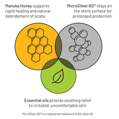 Silver Honey Rapid Relief en zona afectada de caballos, facilita penetración de ingredientes.