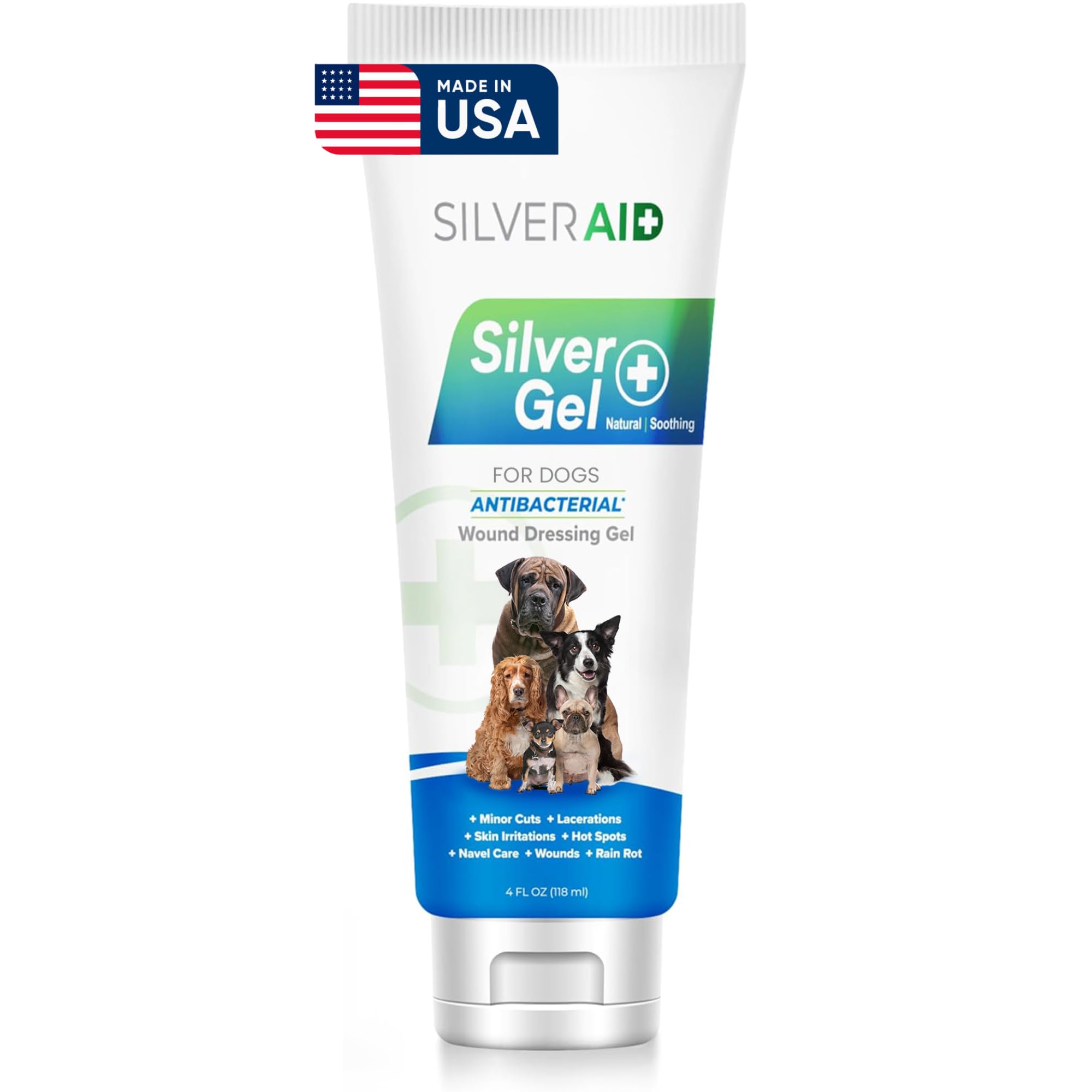 Gel SilverAid para manchas inflamadas en perros, alivia irritación de la piel