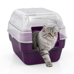 Simple Deluxe caja de arena para gatos grande con tapa transparente para tranquilidad y visibilidad