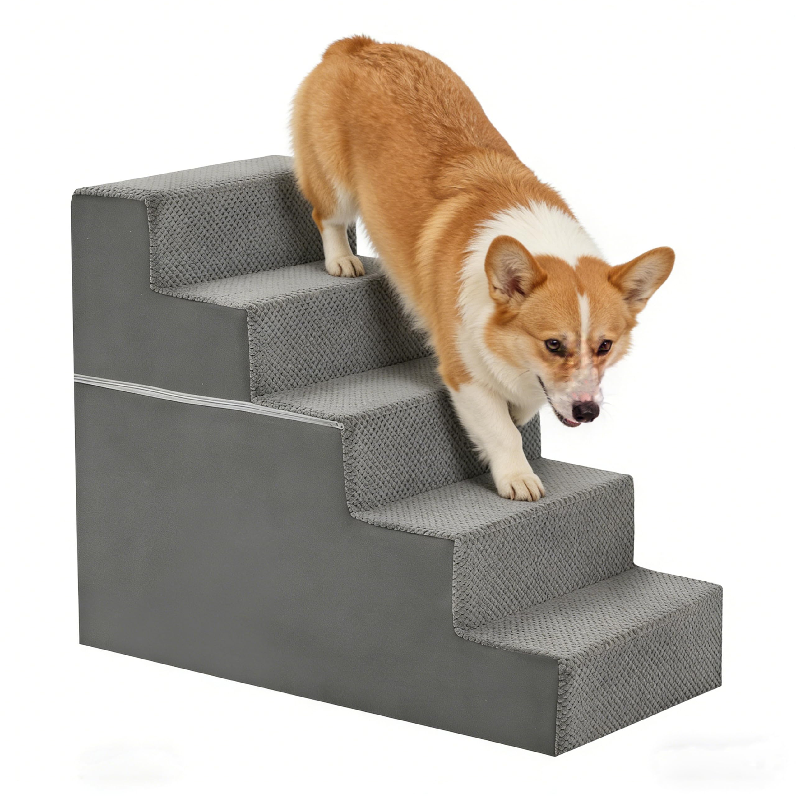 Escaleras Simple Deluxe para perros pequeños, 5 escalones, fácil subida al sofá