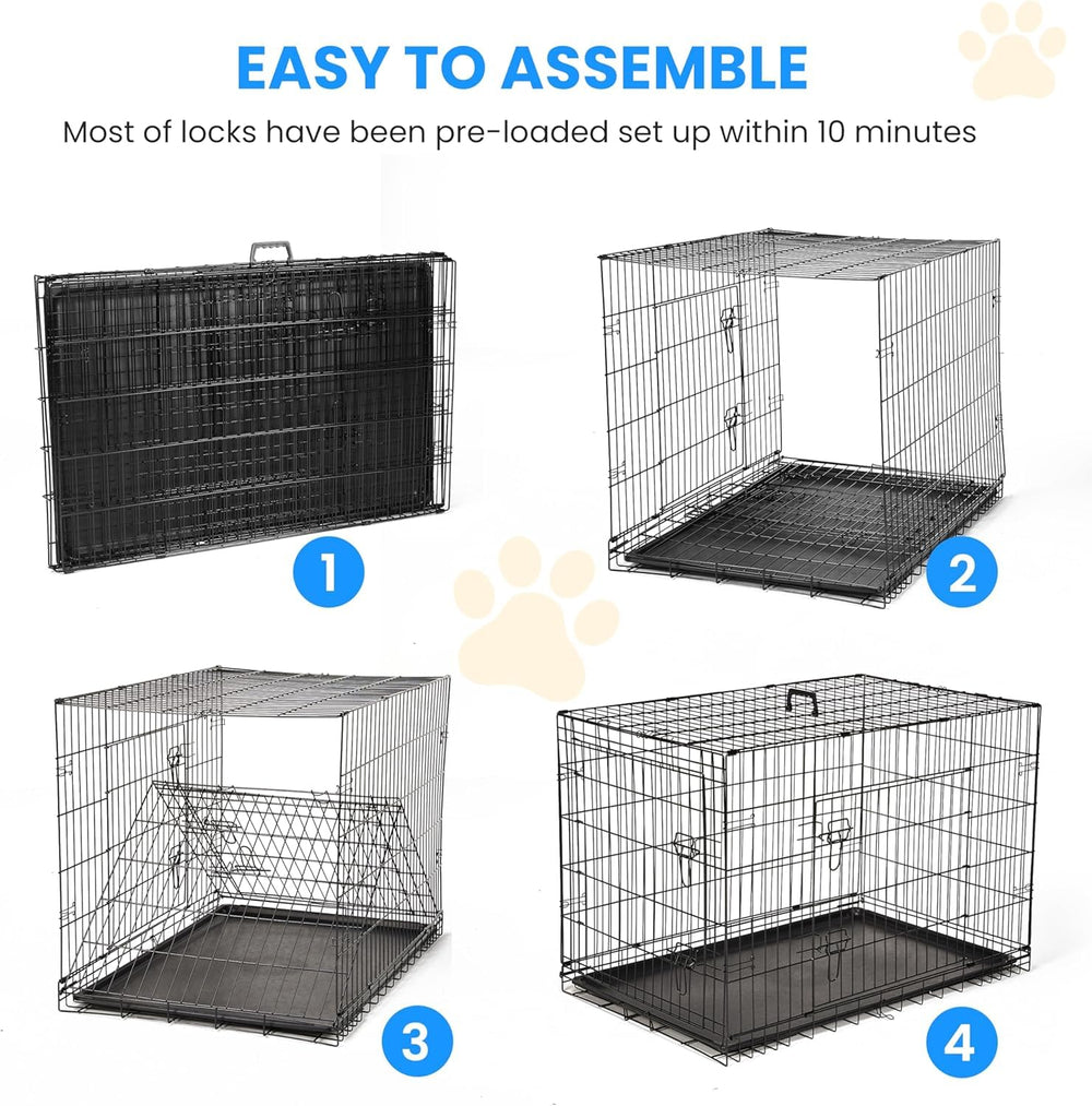 Simple Deluxe jaula con dos puertas, acceso fácil para tu mascota durante el entrenamiento.