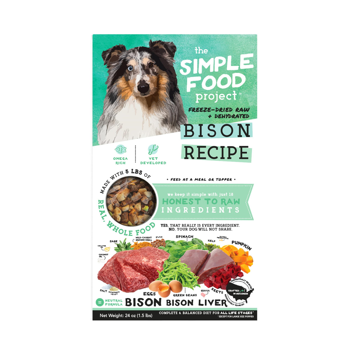Simple Food Project - bolsa-frio-seco-bison: ideal para alimentar perros activos en cualquier momento.
