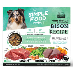 Simple Food Project Bison en bolsa, alimentación rápida para perros.