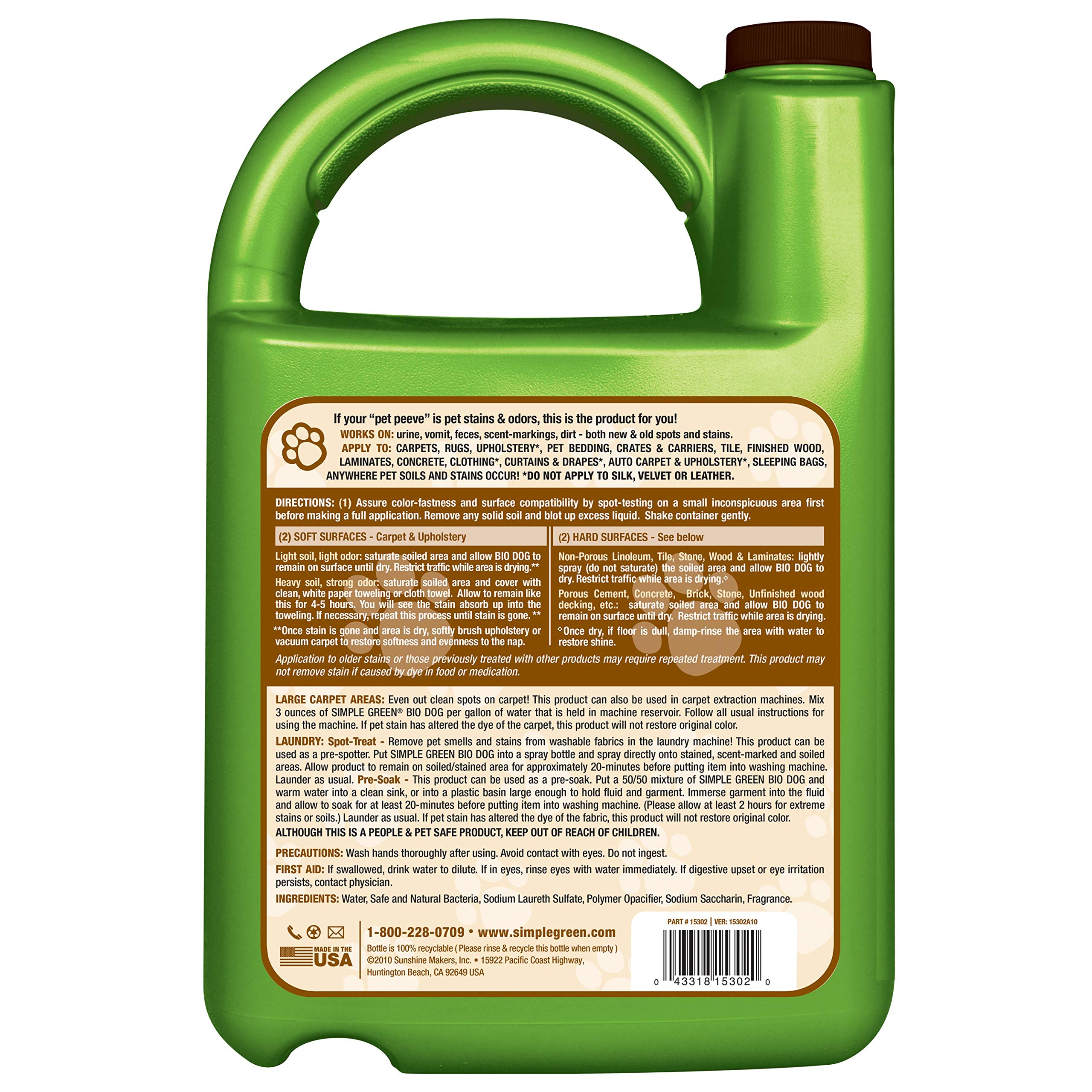 Simple Green Bio Active quita manchas en alfombra para limpieza de manchas en tapicería.