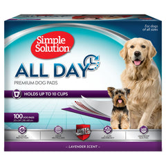Simple Solution All Day Pads lavanda: empaque visible y protección de suelos con fragancia suave.