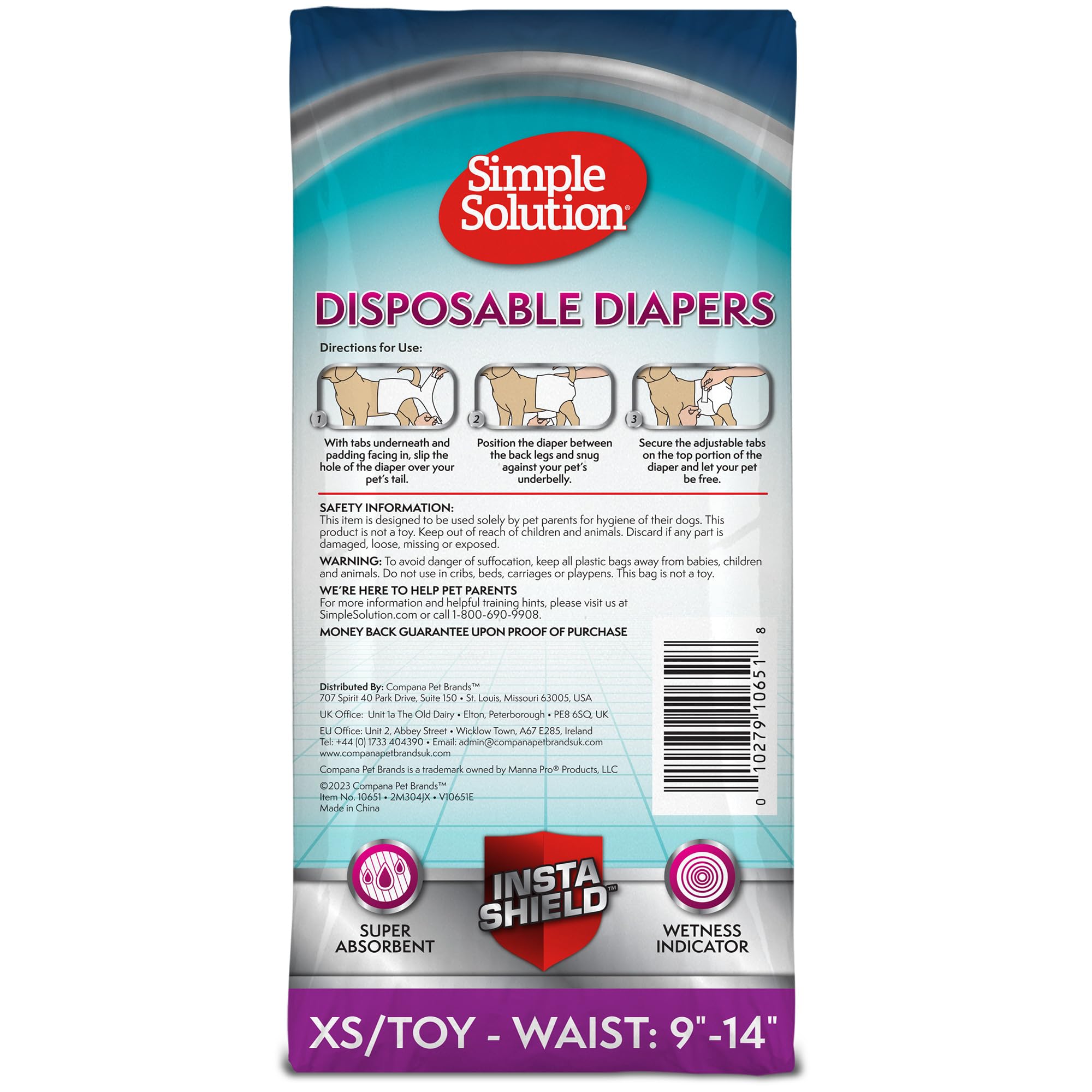 Pañales Simple Solution con indicador de humedad para cambios.