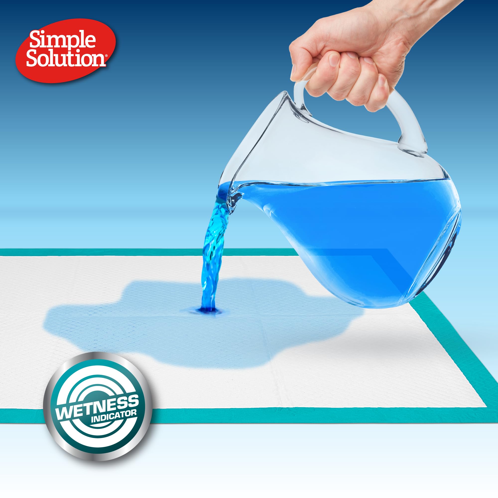 Tapete Simple Solution indica humedad con cambio de color para facilitar cambios.