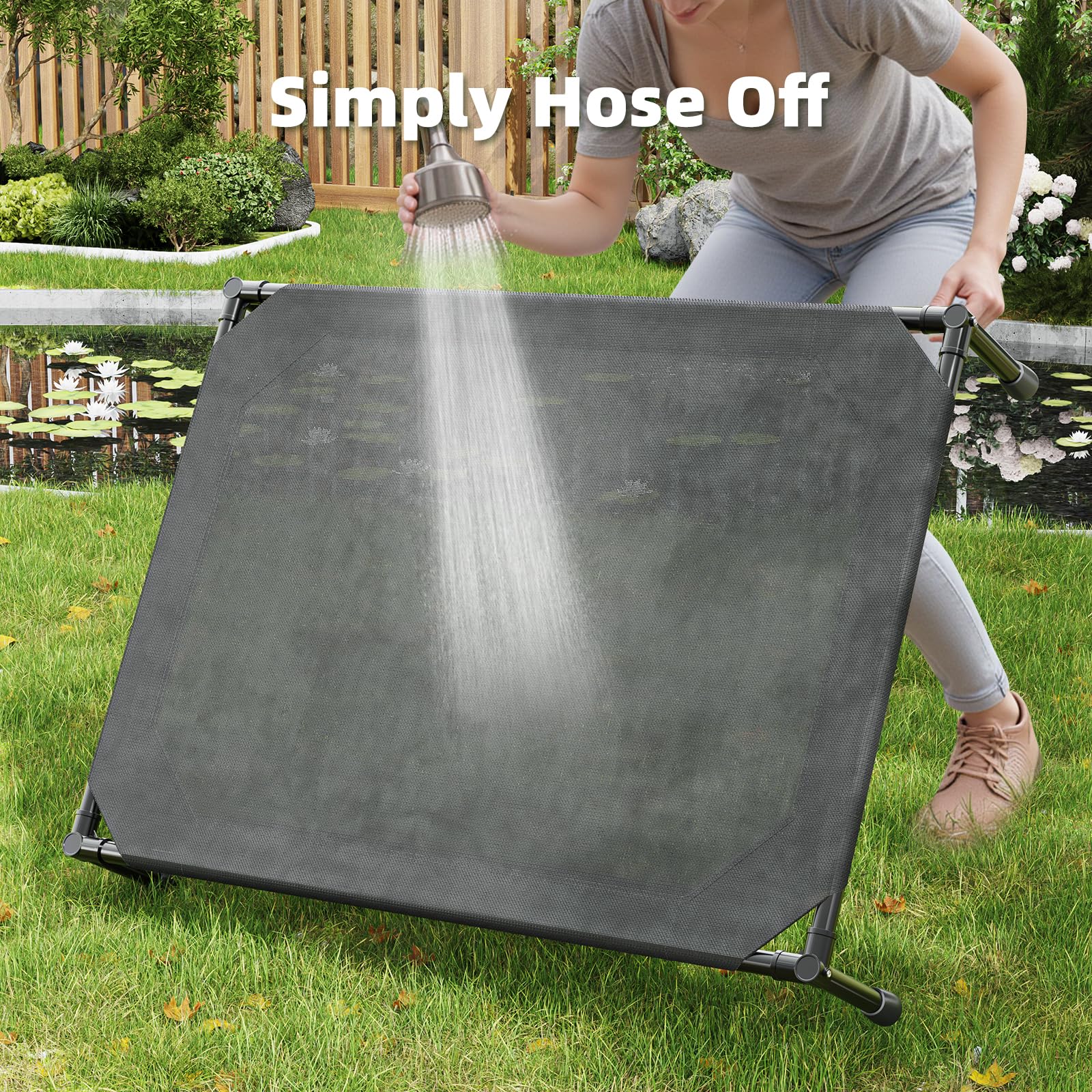 Simple Trending cama alta soporta hasta 150 libras para razas grandes.