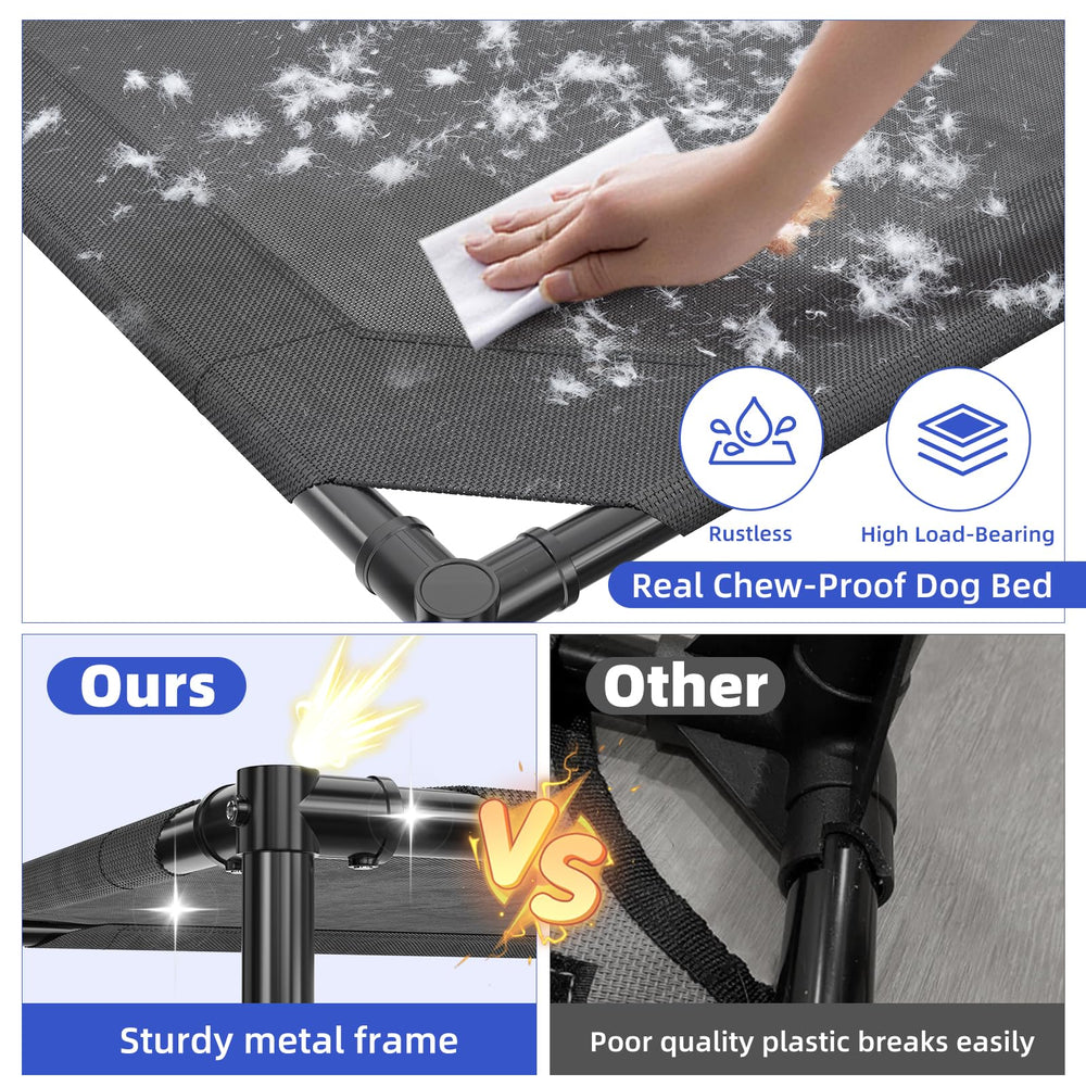 Simple Trending malla lavable para cama de perro elevada, fácil limpieza.