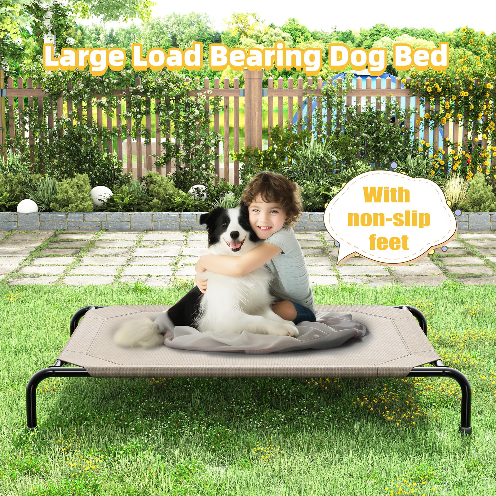 Cama Simple Trending con marco de acero, soporte duradero para perros activos.