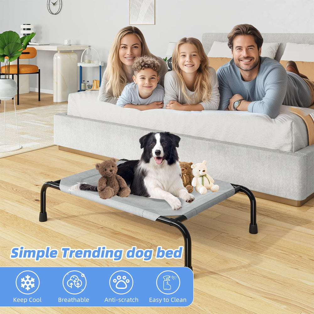 Simple Trending cama con malla transpirable, mantiene a tu mascota fresca durante el día.