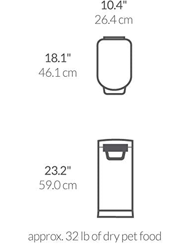 simplehuman capacidad de 30-35 lb para comida de mascotas