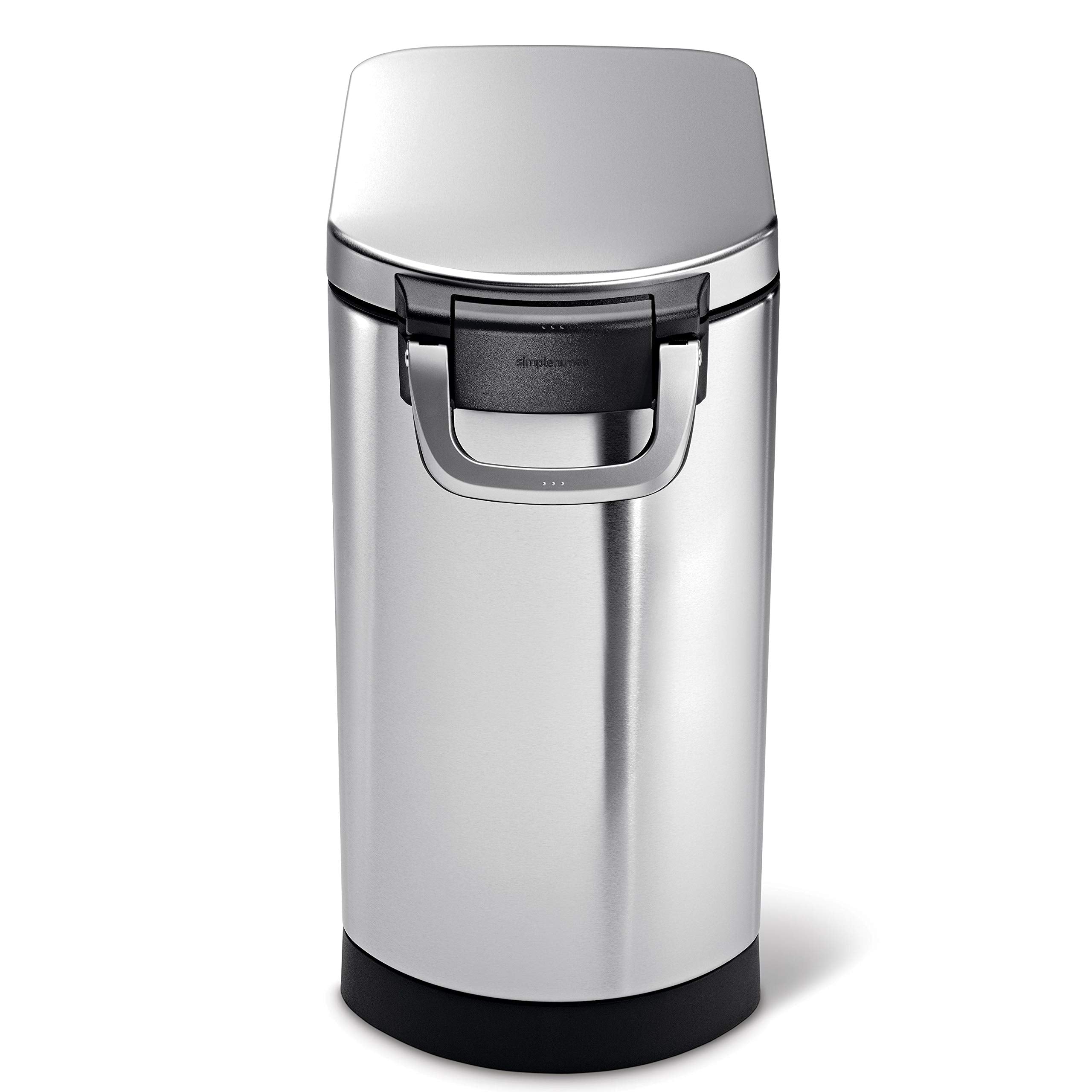 simplehuman cuchara medidora imantada bajo la tapa para alimentar sin desorden