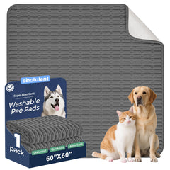 Sinotalent almohadillas lavables para perros, 60x60, absorben líquidos y evitan goteos.
