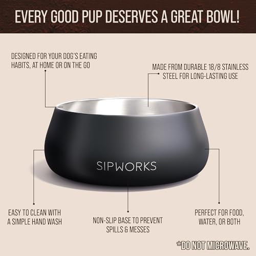Sipworks tazón portátil para perros y gatos, ideal para viajes y parques.