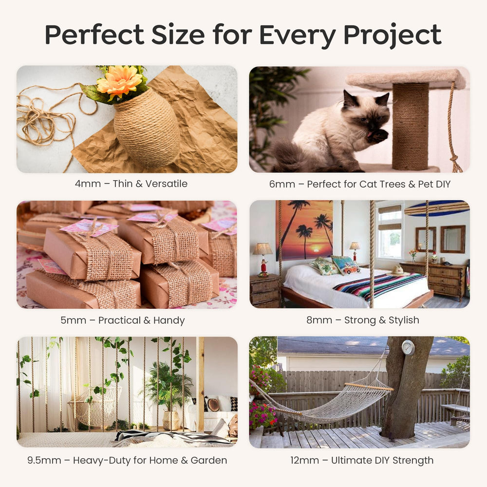 Proyectos de bricolaje con cuerda de sisal natural de Sisalana.