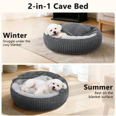 Cama SIWA MARY en forma de dona para gatos, envolvente y suave