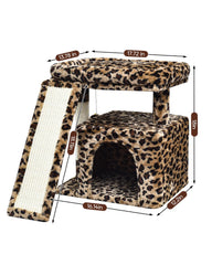 SIYIPURR árbol leopardo cueva descanso para gatos, refugio privado para siestas.