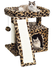 SIYIPURR árbol gatos leopardo con rascador envuelto para afilar uñas y proteger muebles.
