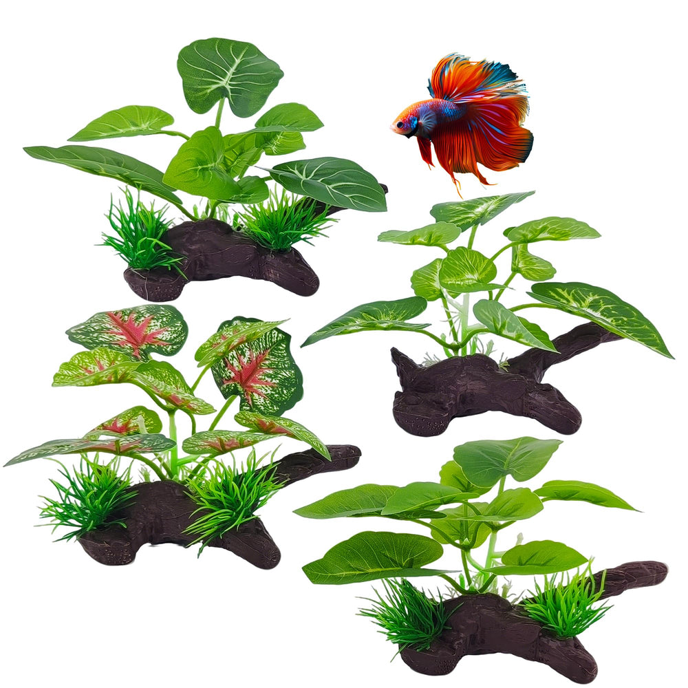 SIYIPURR, plantas de seda para acuario con hojas realistas que añaden color y movimiento.
