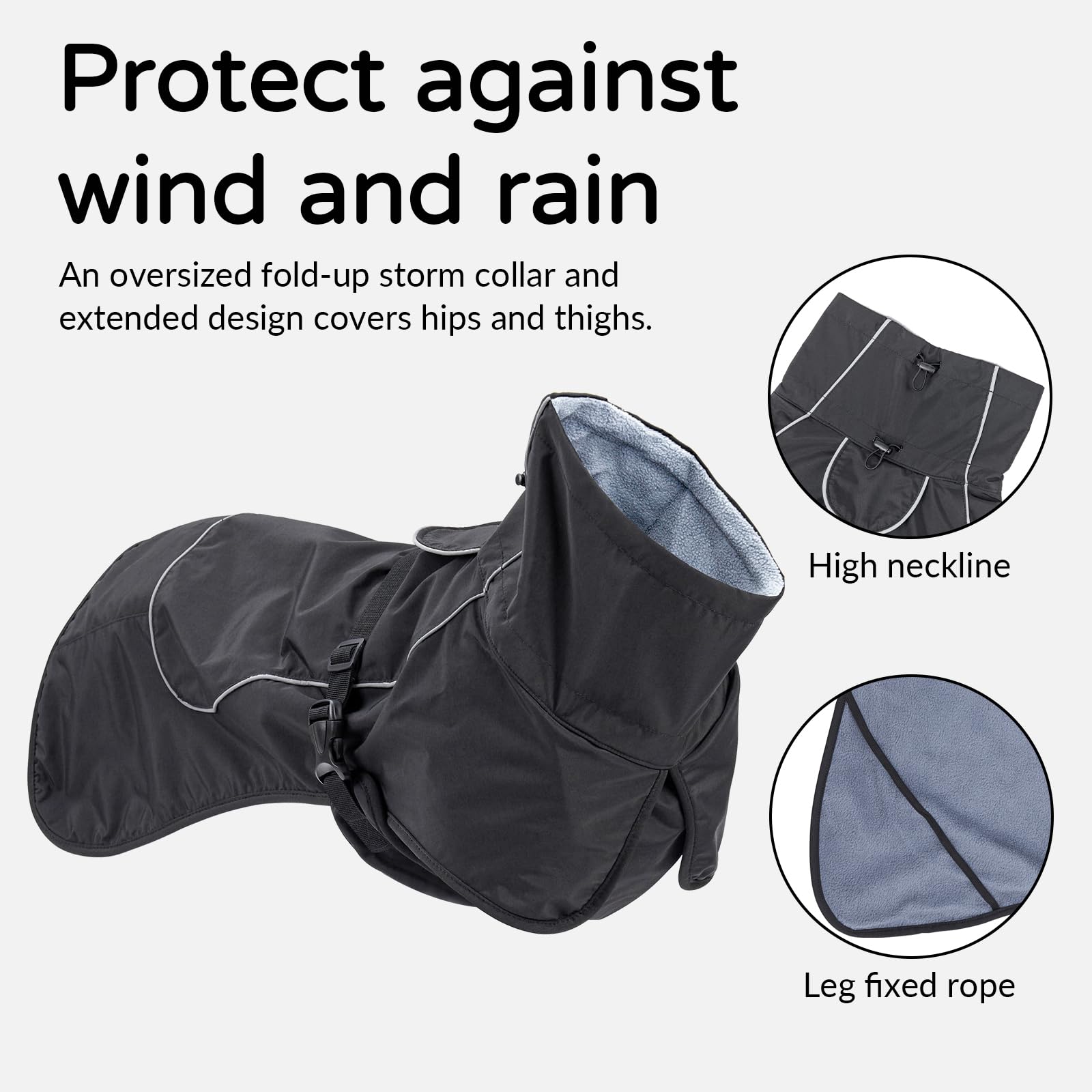 skmeditec impermeable para perros, acceso para la correa sin quitar la chaqueta